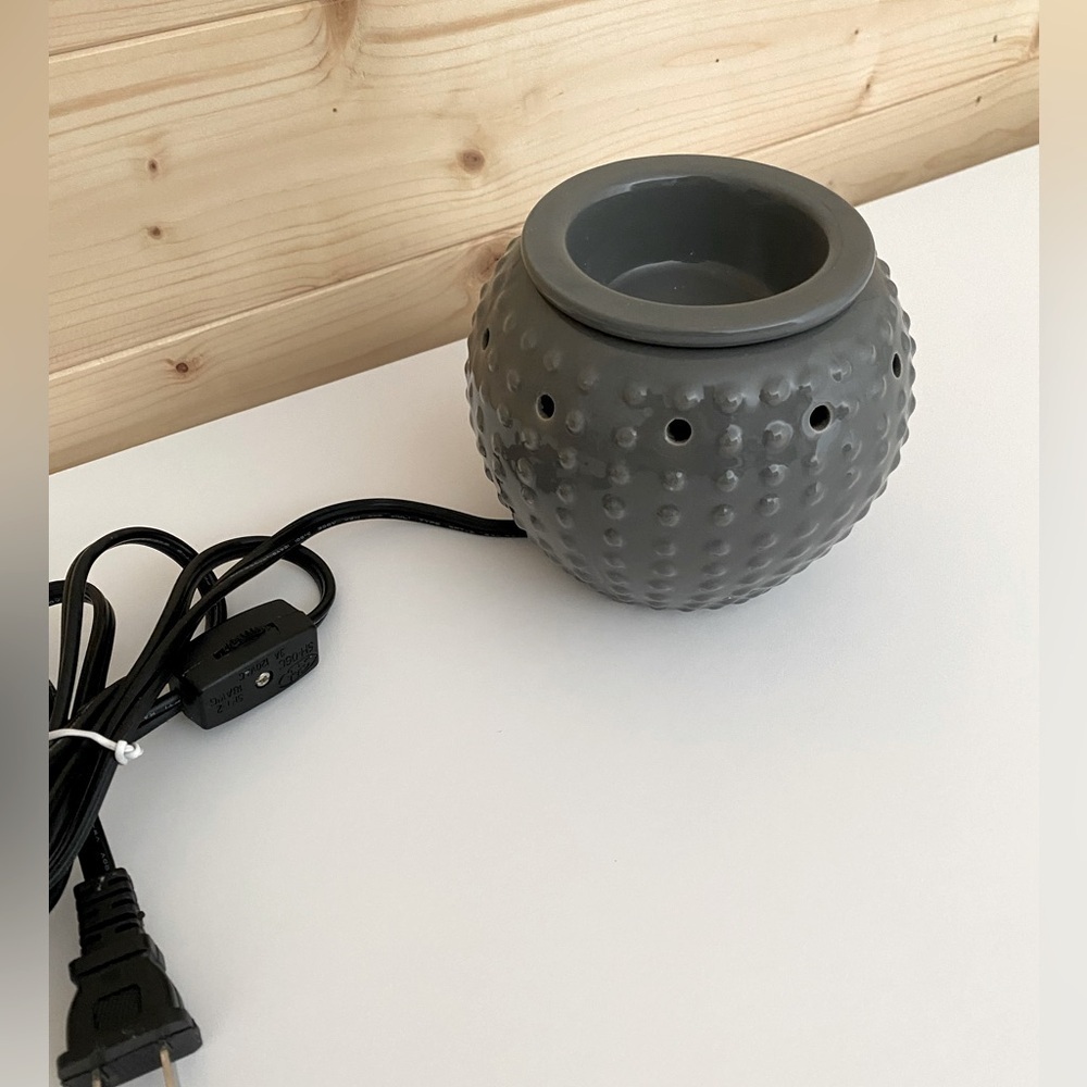 Gray Hobnail High Gloss Candle Wax Warmer Round Pacific Trade International - Picture 4 of 10